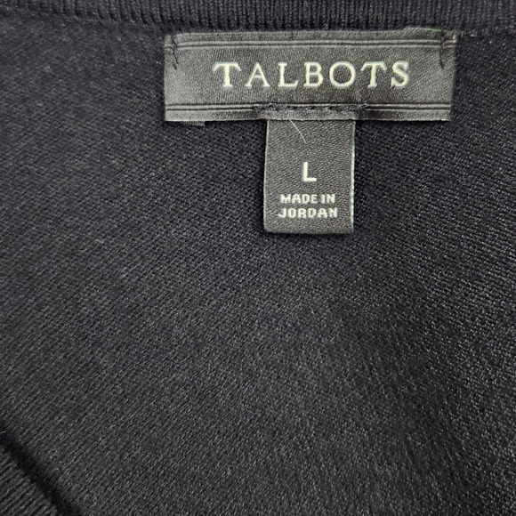 Talbots Shirt Womens Large Black Lace Trim - Picture 8 of 12